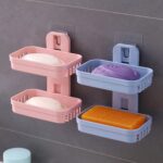Plastic Double Layer - Soap Stand, Holder, Wall Soap Box Sturdy Vacuum Dispenser Tray - Closeup Embroidery by Nari Ha...