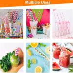 Home Paper Straws Durable & Eco-Friendly Colorful - Drinking Straws & Party Decoration Supplies, Adorable Solid Color...