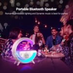 3-in-1 Multi-Function LED Night Lamp with Bluetooth Speaker, Wireless Charging, for Bedroom for Music, Party and Mood...
