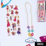 Self Adhesive Stickers Mix Design Kids Beaded Necklace (1 Set) - With Dupatta by Nari Haat, Indian ethnic wear, women...