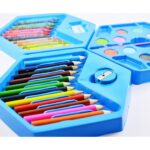 46 Pcs Plastic Art Colour Set with Color , Crayons, Oil Pastel and Sketch Pens - Sleeve Design by Nari Haat, Indian e...