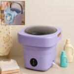 Mini Washing Machine Foldable Mini Washer with Drain Basket Portable Washing Machine Foldable for Laundry Travel Camp...