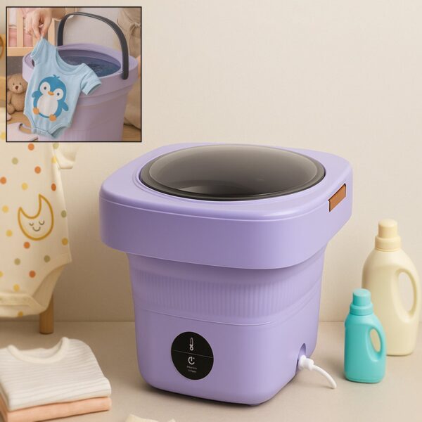 Mini Washing Machine Foldable Mini Washer with Drain Basket Portable Washing Machine Foldable for Laundry Travel Camp...