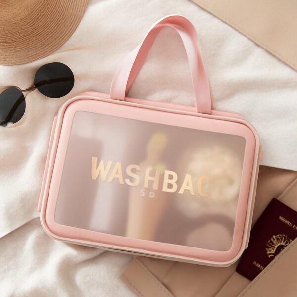 Big Zippered Cosmetic Pouch, Toiletry Bag for Cosmetics (1 Pc) - Front View by Nari Haat, Indian ethnic wear, women c...