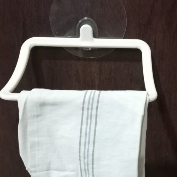 Self-adhesive wall mounted hand towel holder