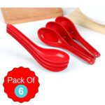 Microwave Safe, Unbreakable, Colorful Soup / Dessert Spoons, Food Grade Set of 6 Pcs - Neckline Detail by Nari Haat, ...
