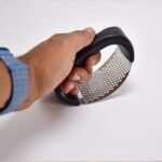 Stainless Steel Garlic Presser  / Crusher (Multicolor) - Fabric Detail by Nari Haat, Indian ethnic wear, women clothi...