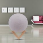 Moon Night Lamp with Plastic Stand Night Lamp for Bedroom (19 x14 Cm / 1 Pc) - Sleeve Design by Nari Haat, Indian eth...