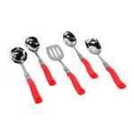 Stainless Steel Serving Spoon Set 5 pcs. - Full Detail by Nari Haat, Indian ethnic wear, women clothing, designer suit