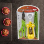 Multifunction Kitchen Tool Set – Stainless Steel & Plastic Knife and Scissors - Full Detail by Nari Haat, Indian et...