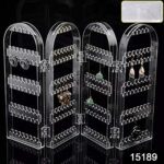 4 Folding Storage Hanger Acrylic Earring Screen Holder Display Stand Clear (1 Set) - With Dupatta by Nari Haat, India...