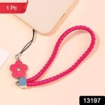 Flower Shape Metal Alloy Pendant with Braided Leather Hand Strap (1 Pc) - With Dupatta by Nari Haat, Indian ethnic we...
