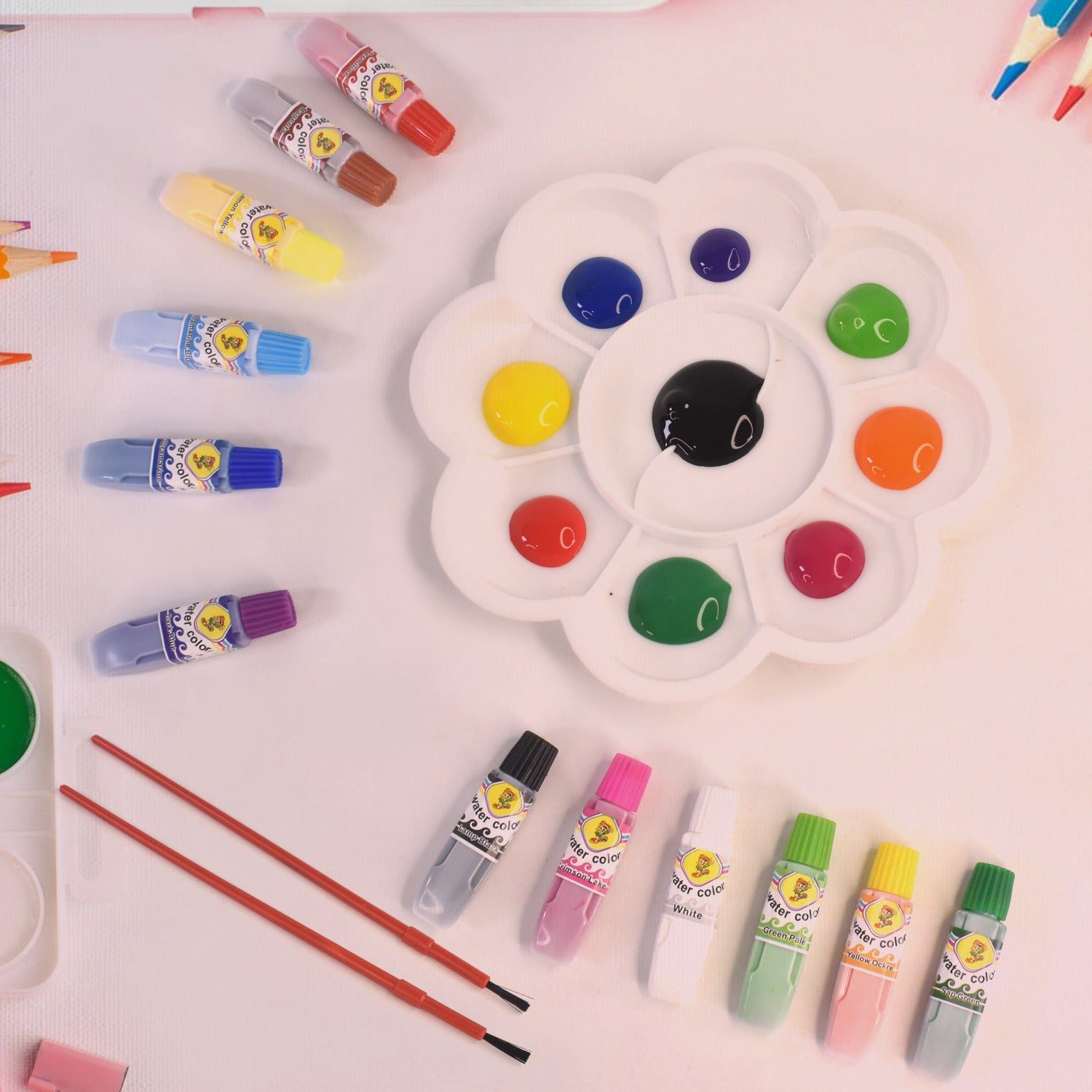 7d56d37f-b116-40eb-a5ae-78ad6ea0f212.jpg 15 In 1 Water Colour Kit for Kids B-day Return Gift (1 Set) - Front View by Nari Haat, Indian ethnic wear, women clot...