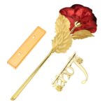 24k Gold Rose,hicoosee Gold Foil Plated Rose with LOVE Stand and Gift Box - Full Detail by Nari Haat, Indian ethnic w...