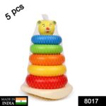 Plastic Baby Kids Teddy Stacking Ring Jumbo Stack Up Educational Toy 5pc - Closeup Embroidery by Nari Haat, Indian et...