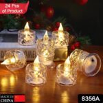 Flameless Acrylic LED Tealight Candles for Festival Decor (24 Pc) - With Dupatta by Nari Haat, Indian ethnic wear, wo...