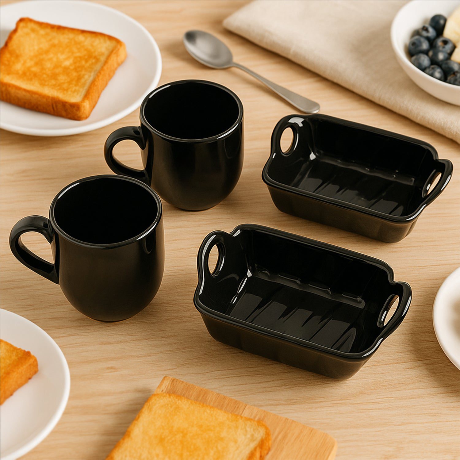 8229_play_station_cup_n_bowl_4pc.jpg Play Station Ceramic Tea / cups / Mug Set With Handle Serving Bowl Milk Cup, Coffee Cup, Tea Cup, Breakfast Cup, Drin...