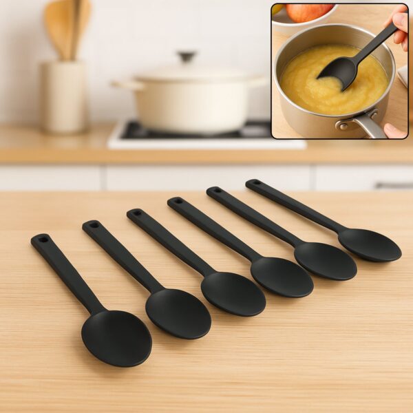 Multipurpose Silicone Spoon, Silicone Basting Spoon Non-Stick Kitchen Utensils Household Heat-Resistant Non Stick Spo...