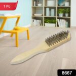 Wooden Handle Steel Wire Brush (1 Pc) - With Dupatta by Nari Haat, Indian ethnic wear, women clothing, designer suit