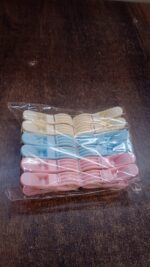 Plastic Cloth Clips (Multicolour) - Pack of 12 - Fabric Detail by Nari Haat, Indian ethnic wear, women clothing, desi...