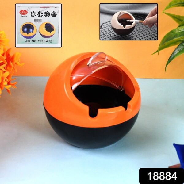 Ball Ashtray PP Plastic Windproof with Lid Indoor Outdoor Patio Car Portable Ashtray - Front View by Nari Haat, India...