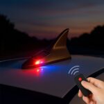 Solar Shark Fin LED Signal Antenna Light for Car Roof Decoration - Front View by Nari Haat, Indian ethnic wear, women...