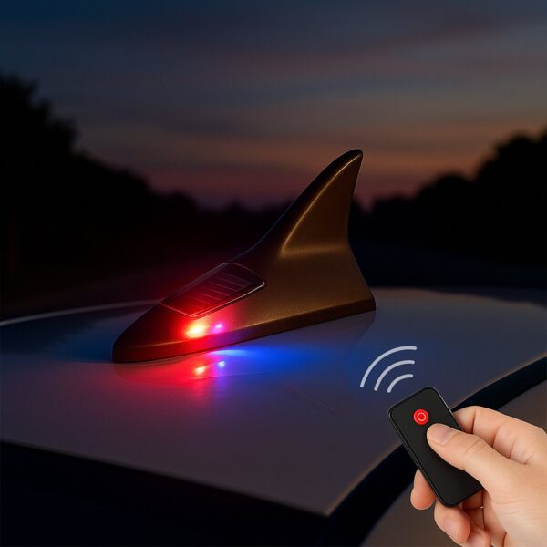 Solar Shark Fin LED Signal Antenna Light for Car Roof Decoration - Front View by Nari Haat, Indian ethnic wear, women...