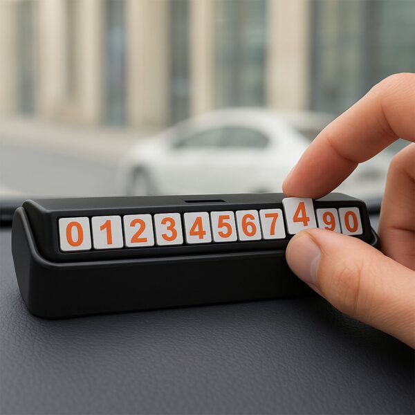 Temporary Car Parking Mobile Number Display with Magnetic Numbers Stickers (1Pc) - Front View by Nari Haat, Indian et...