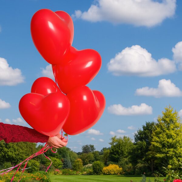 Red Heart Shaped Balloons Set