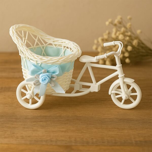 Plastic Cycle Flower vases for Home decor; Bicycle Flower Pot Stand - Front View by Nari Haat, Indian ethnic wear, wo...