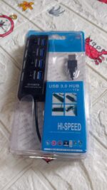 4 Port USB, HUB USB 2.0 HUB Splitter High Speed with On/Off Switch Multi LED Adapter - Fabric Detail by Nari Haat, In...