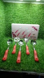 Stainless Steel Serving Spoon Set 5 pcs. - Full Detail by Nari Haat, Indian ethnic wear, women clothing, designer suit