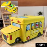 School Bus Shaped Portable Foldable Toy Box Storage with Lid (1 Pc) - With Dupatta by Nari Haat, Indian ethnic wear, ...