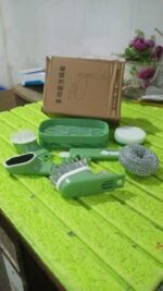 Dish Brush Set with Handle, Replacement Heads, Drain Tray in Kitchen (9 Pcs Set) - Fabric Detail by Nari Haat, Indian...