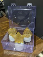 Flameless and Smokeless Decorative Candles (3 Pc Set) - Fabric Detail by Nari Haat, Indian ethnic wear, women clothin...