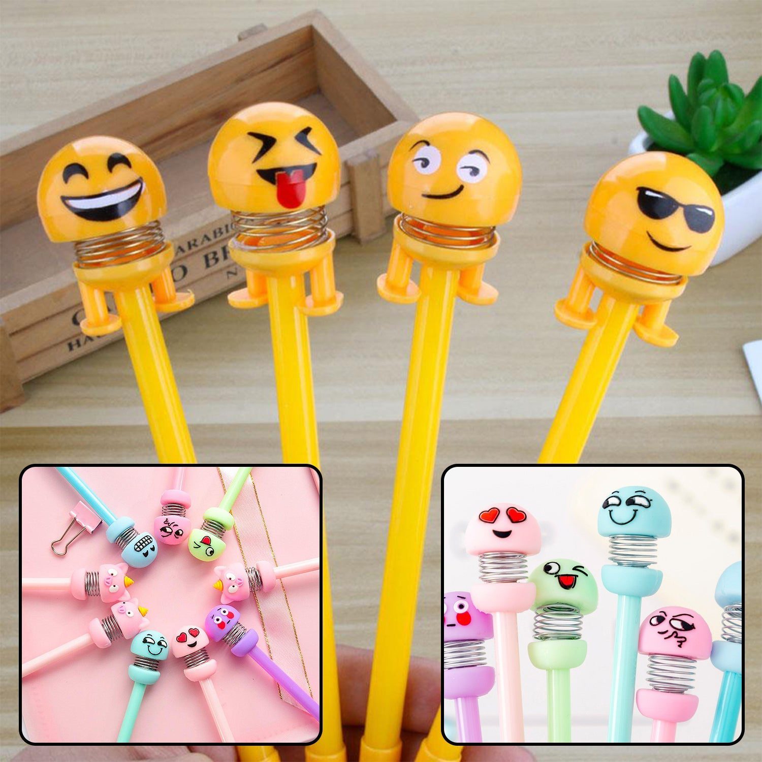 8image_4a640a49-e6db-4a7c-a79d-04fe255a8dc0.jpg Emoji Pen and Emoji Pencil Used by kids for writing and playing purposes etc. - Front View by Nari Haat, Indian ethni...