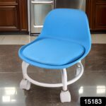Plastic Low Round Rolling Stool with Wheels Pedicure Stool (1 pc / Mix Color) - With Dupatta by Nari Haat, Indian eth...