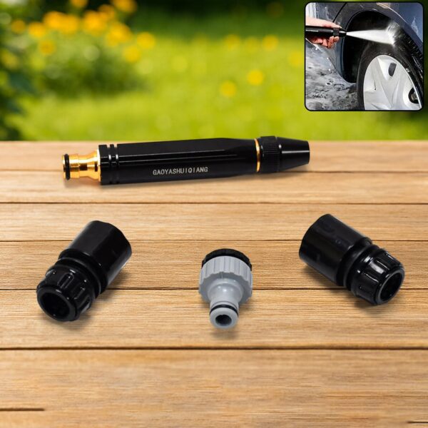 High Pressure Water Gun Nozzle – Car Wash & Garden Spray Gun (Alloy) - Front View by Nari Haat, Indian ethnic wear,...