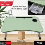 MultiPurpose Study Table Foldable Portable Notebook Bed Lap Desk Tray Stand Reading Holder with Coffee Cup Slot, Draw...