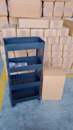 4-Layer Plastic Storage Rack with Wheels - Neckline Detail by Nari Haat, Indian ethnic wear, women clothing, designer...