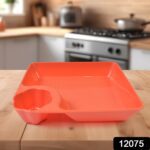 Plastic Plates with Dipping Saucer & Round Dip Part (1 Pc / 18×16 Cm / 1 Pc) - With Dupatta by Nari Haat, Indian eth...