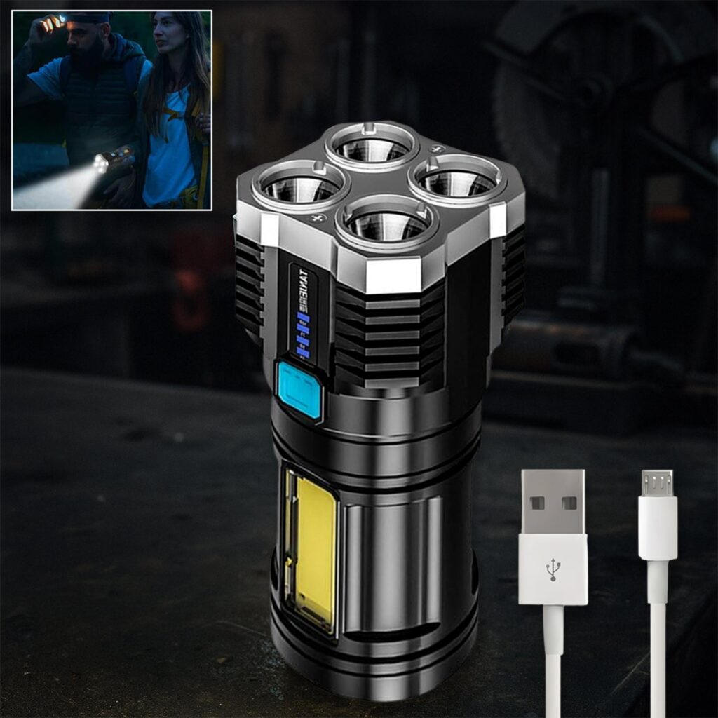 Rechargeable 4-LED Torch Light for Camping