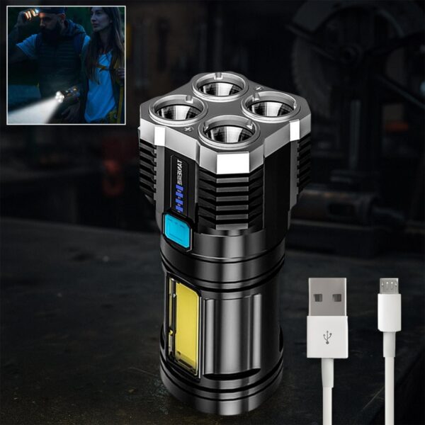 Rechargeable 4-LED Torch Light for Camping