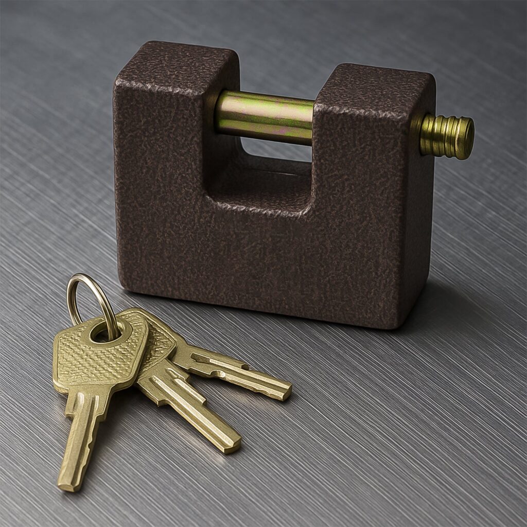 Black Iron Door Lock with Keys for Home Security