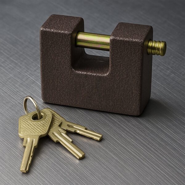 Black Iron Door Lock with Keys for Home Security