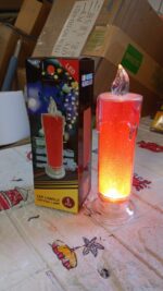 Red LED Flameless Candles Battery Operated Pillar Candles Flickering Realistic Decorative Lamp Votive Transparent Fla...