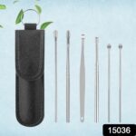 6-in-1 Ear Wax Cleaner- Resuable Ear Cleaning Tools Leather Pouch - With Dupatta by Nari Haat, Indian ethnic wear, wo...