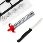 Stainless Steel Electronic Gas Lighter and Knife (2 in 1) - Closeup Embroidery by Nari Haat, Indian ethnic wear, wome...