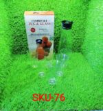 Transparent Unbreakable Water Juicy Jug and 6 Pcs. Glass Combo Set - Full Detail by Nari Haat, Indian ethnic wear, wo...