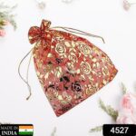 Net Fabric Drawstring Pouch – Organza Shagun Potli for Dry Fruits (Mix Sizes & Design) - With Dupatta by Nari Haat,...